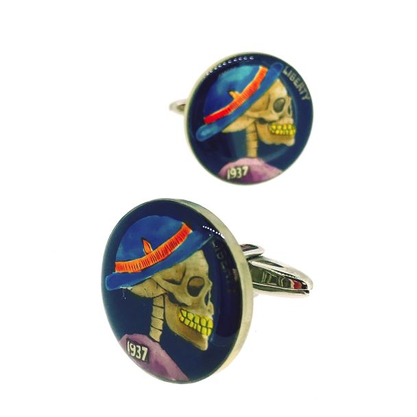 Gemelos para Camisa Hobo Coin WWI Private Skull - Gemelolandia