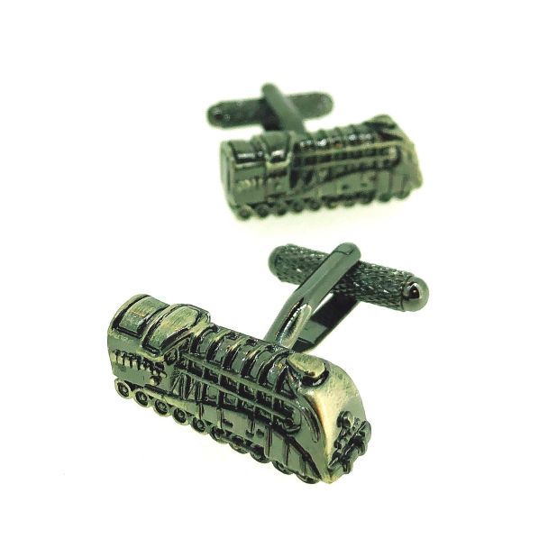 Gemelos para Camisa Locomotora Tren Acero Negro - Gemelolandia