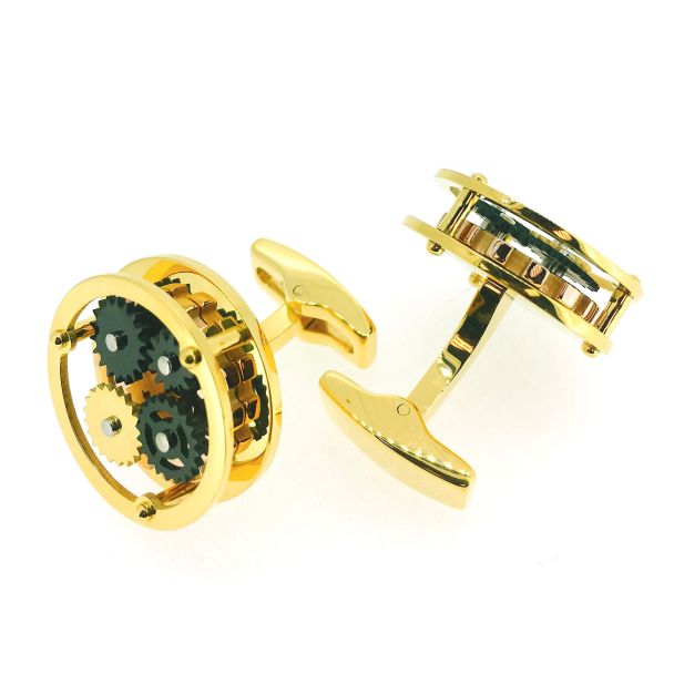 Gemelos para Camisa Mecanismo Golden Steampunk Mod I 01