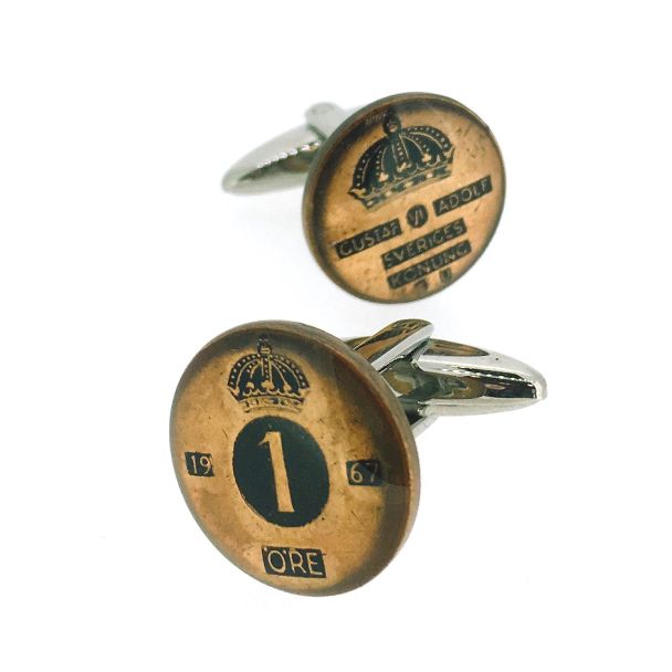 Coin Cufflinks 1 ORE Sweden 
