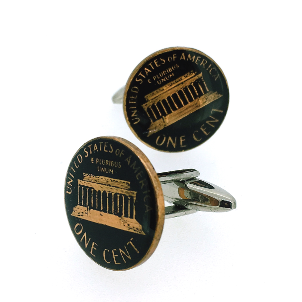 Coin Cufflinks 1 cent USA 1984