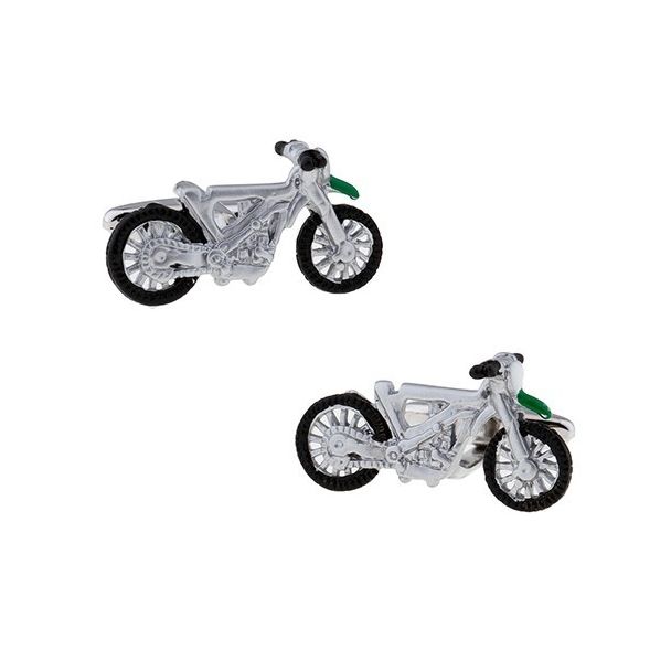 Gemelos para Camisa Moto de Campo Plateada y Verde 1-Gemelolandia