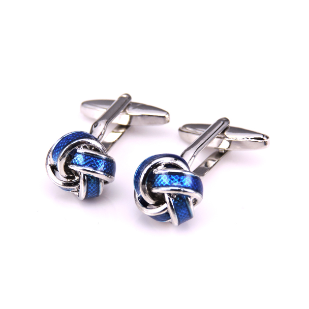 Gemelos para camisa Nudo Esmaltados Azul Electrico