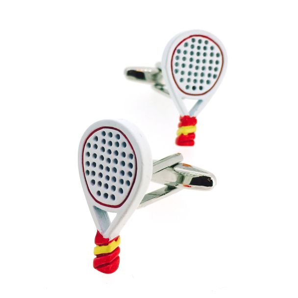 Gemelos para Camisa Pala de Padel Blanca y Colores de España - Gemelolandia