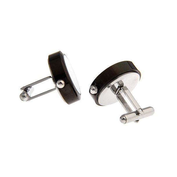 Gemelos para camisa Reloj de Cuarzo Modelo Acero Negro 02