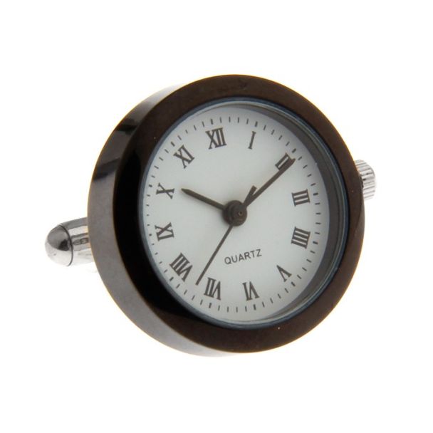 Gemelos para camisa Reloj de Cuarzo Modelo Acero Negro 03