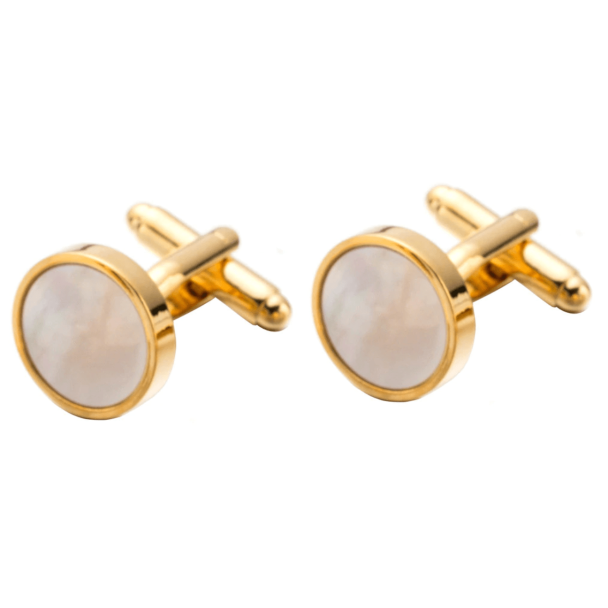 Gemelos para camisa Round Wedding Golden Nacared - Gemelolandia