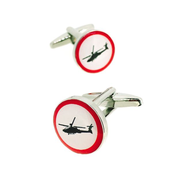 Gemelos para Camisa Rounded Señal Helicóptero - Gemelolandia