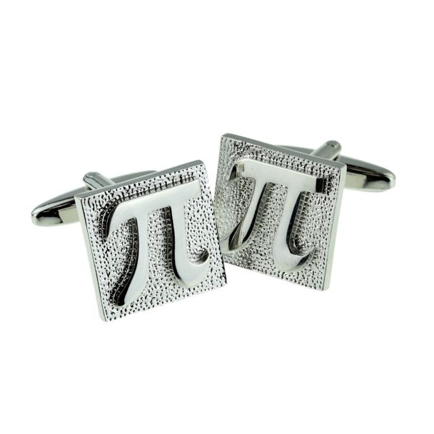 Gemelos para camisa Símbolo Matemático Pi Plateado-Gemelolandia