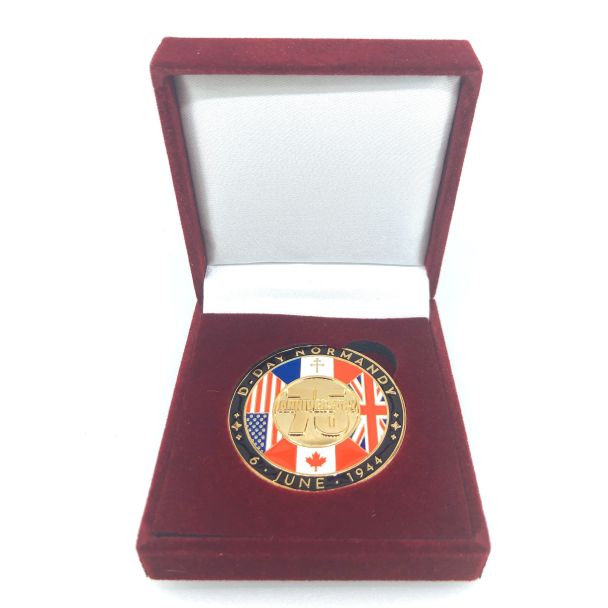 Medalla 75 del Aniversario Desembarco de Normandía D-Day 40mm Con Estuche - Gemelolandia