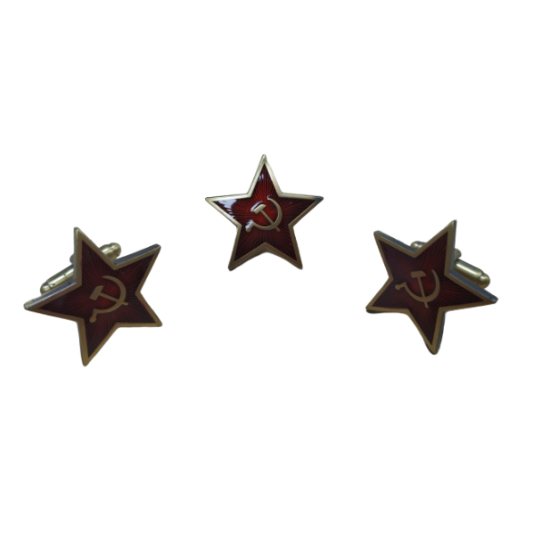 Pack Gemelos y Pin Estrella, Hoz y Martillo 25mm - Gemelolandia