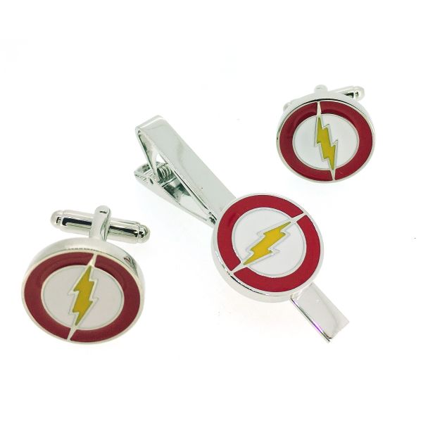 Pack Pasador de Corbata Gemelos para Camisa Flash