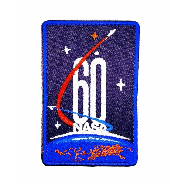 Parche Bordado Hook and Loop 60th Aniversary Nasa 9x6cm - Gemelolandia