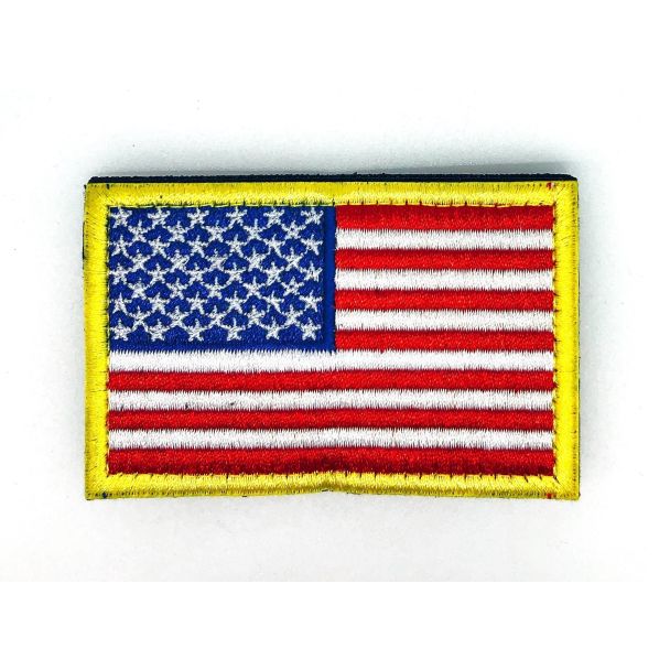 Parche Bordado Hook and Loop Bandera de USA 8x5cm-Gemelolandia