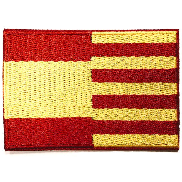Parche Bordado Termoadhesivo Bandera de Cataluña y España 7 cm - Gemelolandia