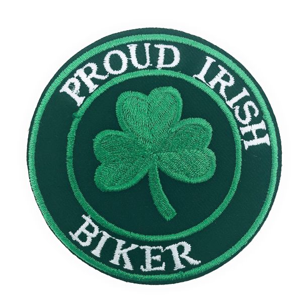 Parche Bordado Termoadhesivo Proud Irish Biker 7cm - Gemelolandia