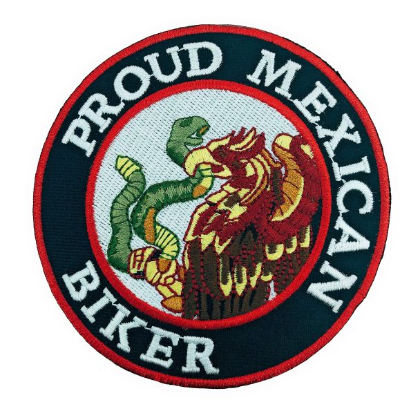 Parche Bordado Termoadhesivo Proud Mexican Biker 9 cm - Gemelolandia