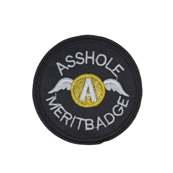 Parche Termoadhesivo Asshole Meritbadge 6 cm - Gemelolandia