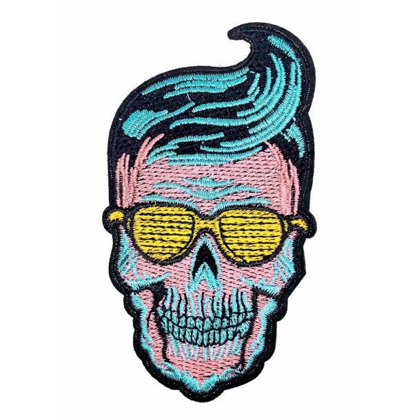 Parche Termoadhesivo Calavera sunglasses 11x6 cm - Gemelolandia