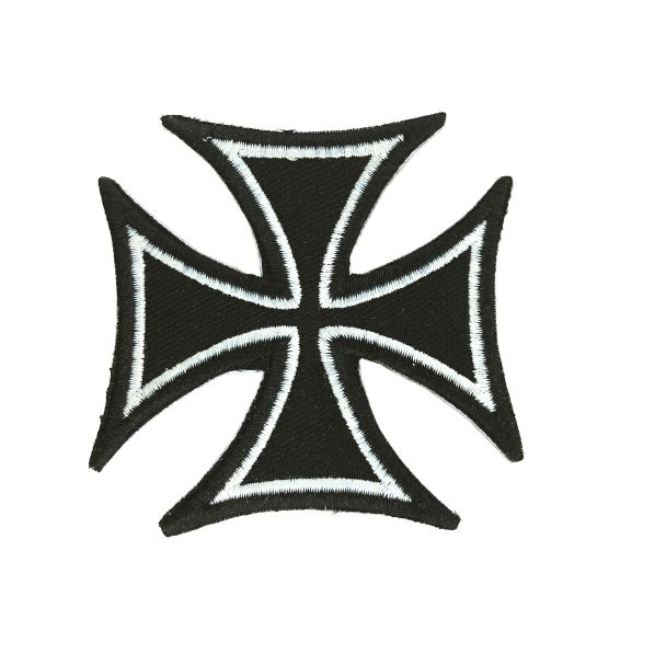 Parche Termoadhesivo Cruz de Malta Negra 6,5 cm - Gemelolandia