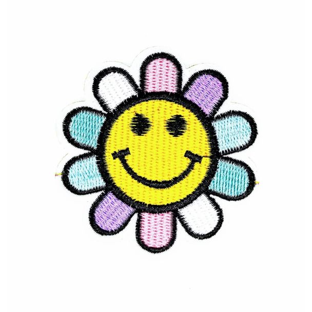 Parche Termoadhesivo Happy flower 6x6 cm - Gemelolandia