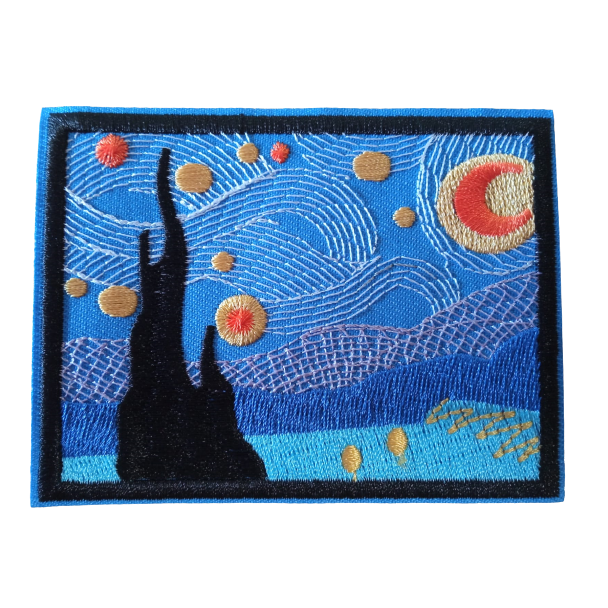Parche Termoadhesivo La Noche Estrellada Van Gogh 9,5x7cm - Gemelolandia