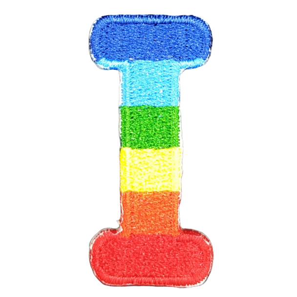 Parche Termoadhesivo Letra Letter I Arco iris 4 cm - Gemelolandia