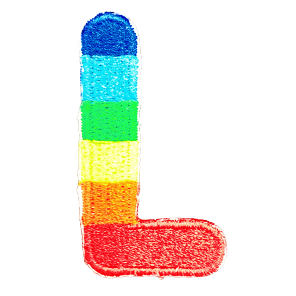 Parche Termoadhesivo Letra Letter L Arco iris 4 cm - Gemelolandia