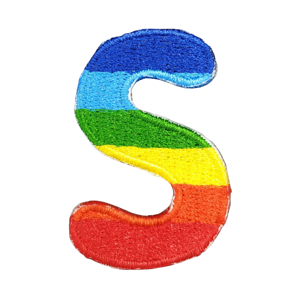 Parche Termoadhesivo Letra Letter S Arco iris 4 cm - Gemelolandia