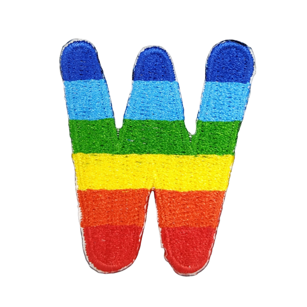 Parche Termoadhesivo Letra Letter W Arco iris 4 cm - Gemelolandia