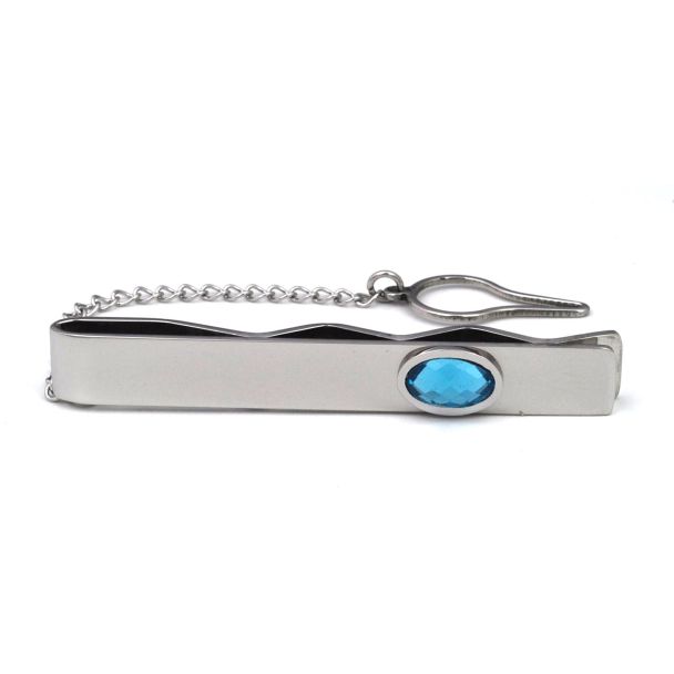 Pasador de Corbata AquaMarina Oval Stone 02
