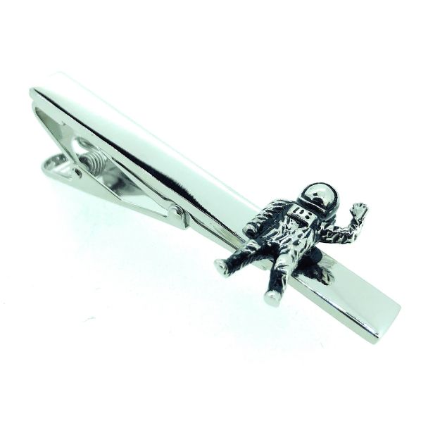 Pasador de Corbata Astronauta Plateado-Gemelolandia