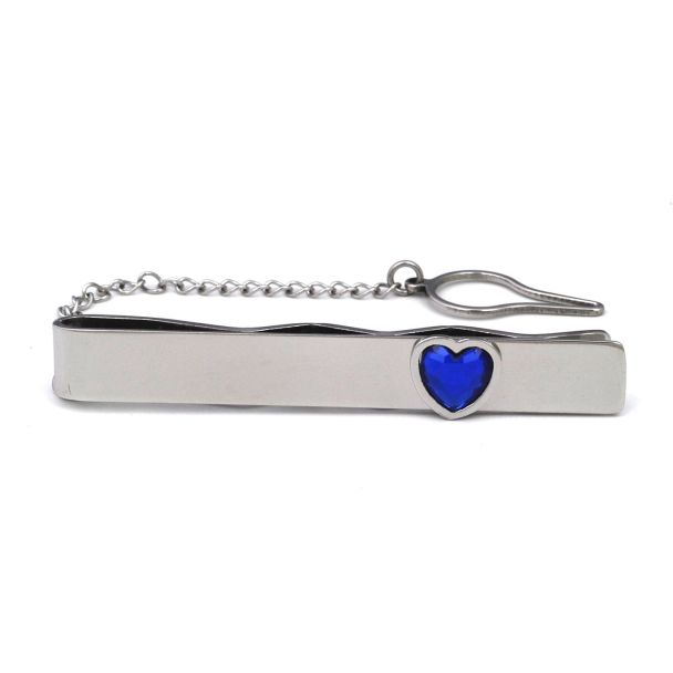  Pasador de Corbata Navy Blue Heart Stone 02