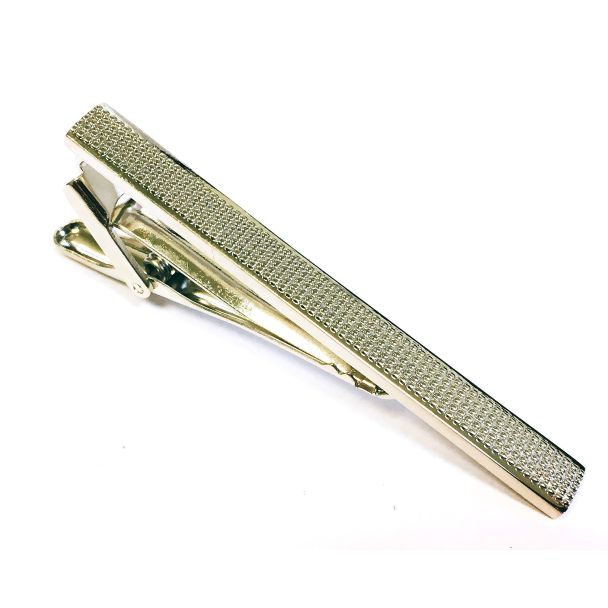 Pasador de Corbata Silver Tie Clip with Squares Design 01