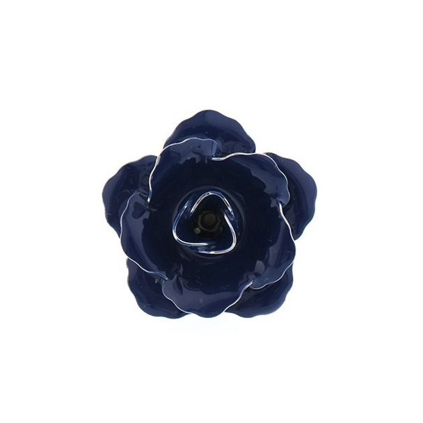 Pin Broche de Solapa Flor Azul Oscuro 01