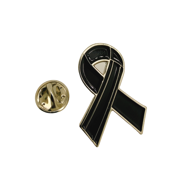 Pin de Solapa Black Ribbon-Lazo Negro - gemelolandia