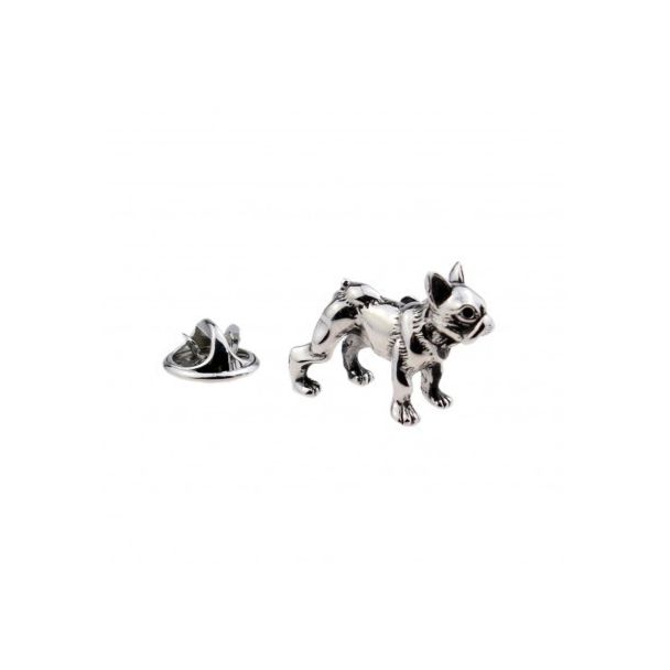 Pin de Solapa Bulldog Francés 3D Plateado - Gemelolandia