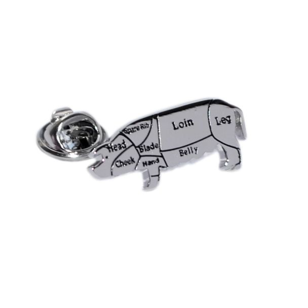 Pin de Solapa Carnicero Partes del Cerdo