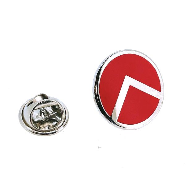 Pin de Solapa Escudo Hoplita Lambda Plateado y Rojo - Gemelolandia