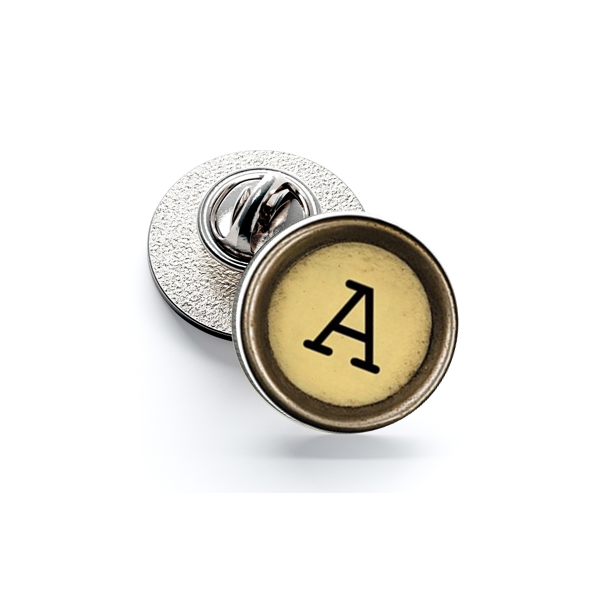 Pin de Solapa Magglass Boton de Maquina de Escribir Letra Letter A Mod 2 16mm - Gemelolandia