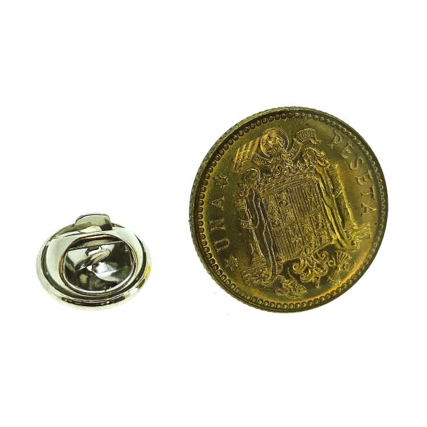 Pin de Solapa Moneda Original 1 Peseta Aguila de San Juan - Gemelolandia