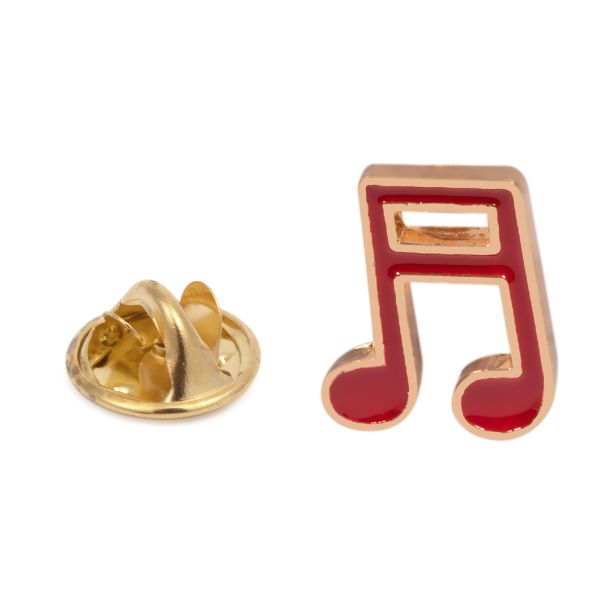 Pin de Solapa Nota Semicorchea Roja - 15x08mm