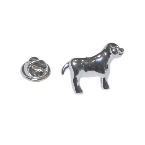 Pin de Solapa Perro 3D Plateado 