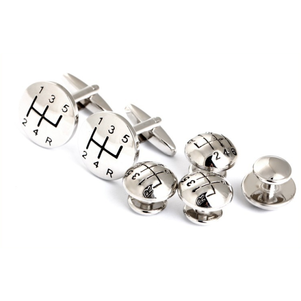 Stud Set Botones de Esmoquin y Gemelos Juego de Marchas Redondas 01