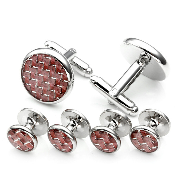 Stud Set Botones de Esmoquin y Gemelos Pink Mosaic 02
