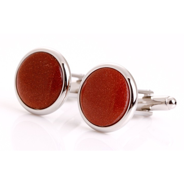 Stud Set Botones de Esmoquin y Gemelos Sterling Plated and Shine Brown Stone 6