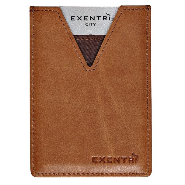 Tarjetero Exentri marron claro para 3 tarjetas CITY SAND  Ex C 707 03