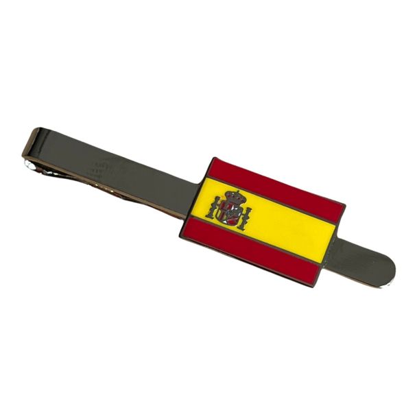 Pasador de corbata de la bandera de España con escudo 20x15mm