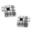 Gemelos para camisa Wedding Stripes in Square in Black 01