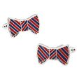 Gemelos de Camisa Pajarita Bow Tie Roja y Azul 01